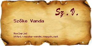 Szőke Vanda névjegykártya