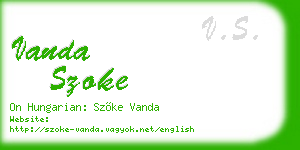 vanda szoke business card